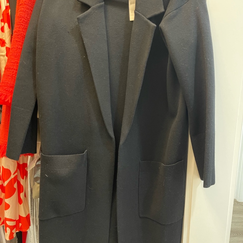 J. Crew Black Textured Coat XXS Runs Big